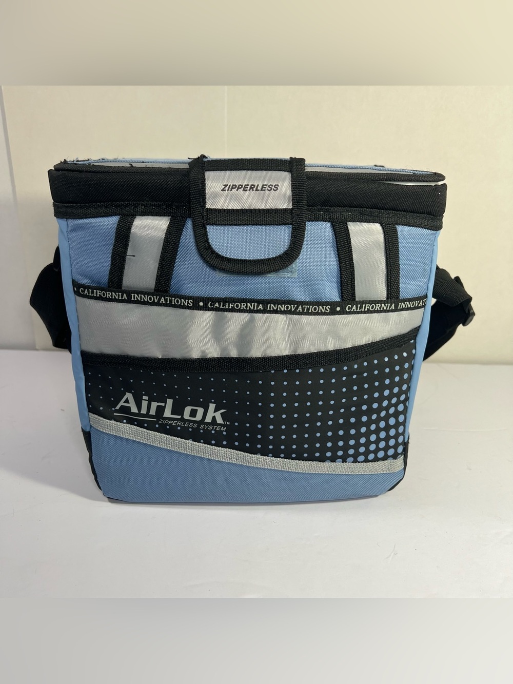 CALIFORNIA INNOVATIONS® Airlock Zipper less Cooler Bag Soft Sided Insulated Blue